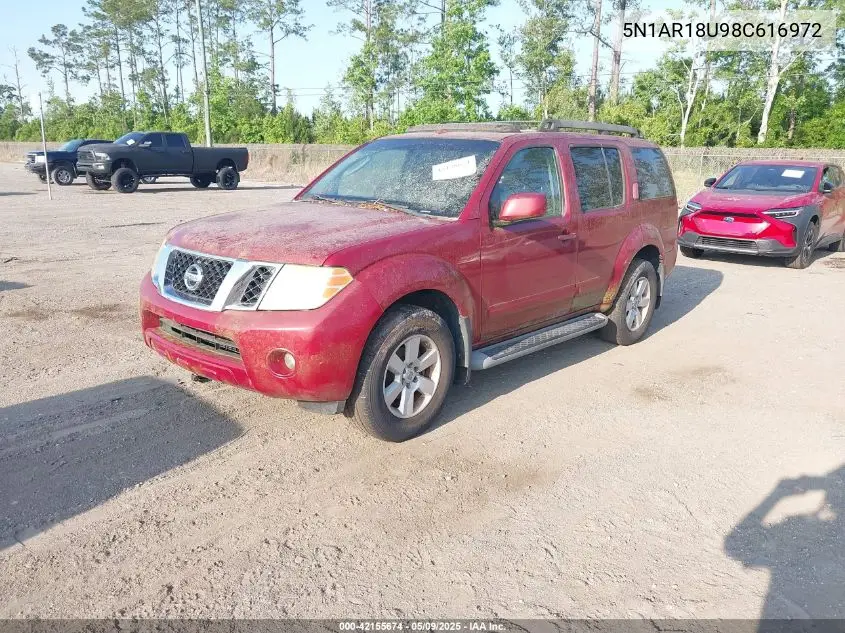 2008 Nissan Pathfinder Se VIN: 5N1AR18U98C616972 Lot: 42155674