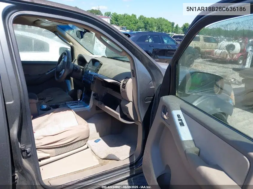 2008 Nissan Pathfinder Se VIN: 5N1AR18B28C636186 Lot: 42234667