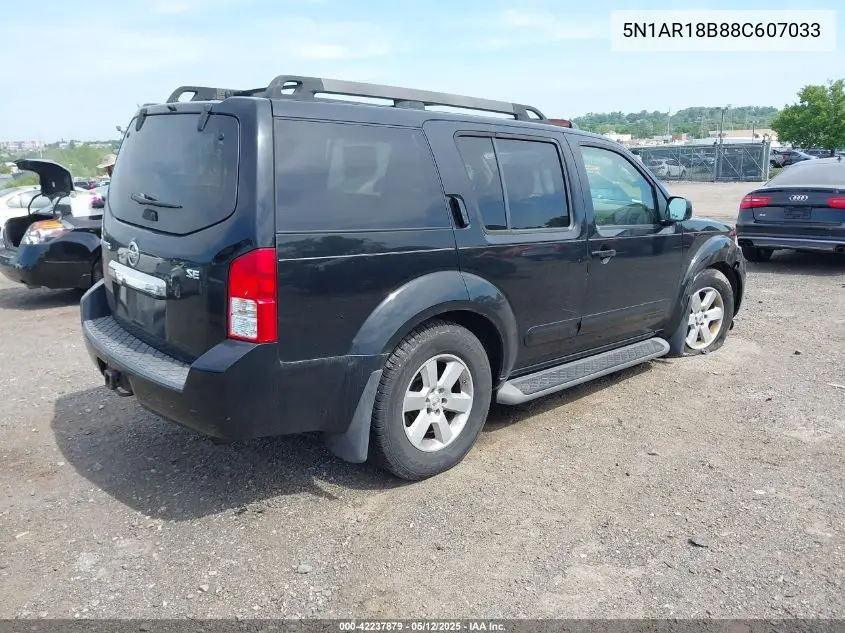 2008 Nissan Pathfinder Se VIN: 5N1AR18B88C607033 Lot: 42237879