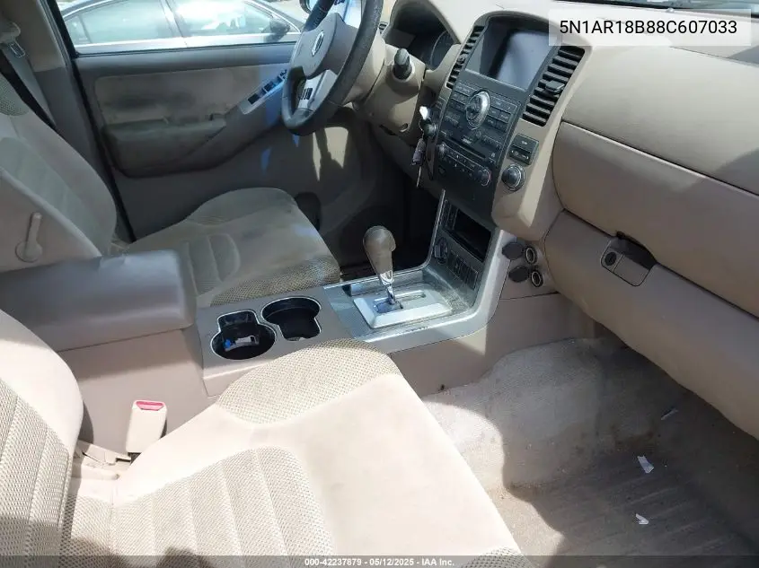 2008 Nissan Pathfinder Se VIN: 5N1AR18B88C607033 Lot: 42237879