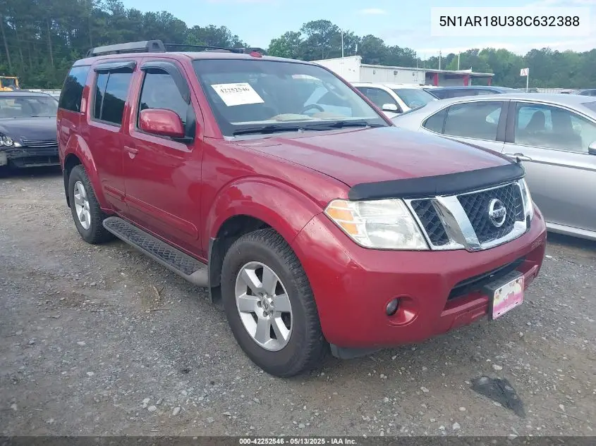 2008 Nissan Pathfinder Se VIN: 5N1AR18U38C632388 Lot: 42252546