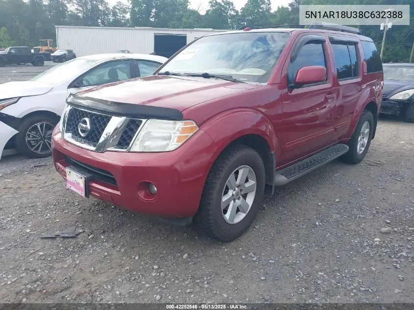 2008 Nissan Pathfinder Se VIN: 5N1AR18U38C632388 Lot: 42252546