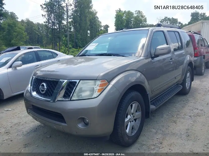 2008 Nissan Pathfinder Se VIN: 5N1AR18U28C648405 Lot: 42579497