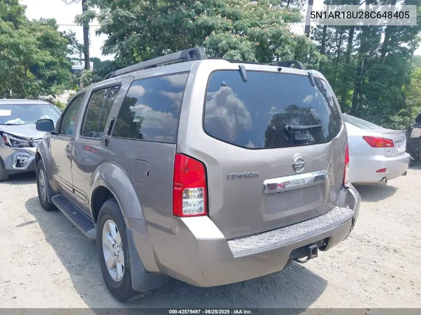 2008 Nissan Pathfinder Se VIN: 5N1AR18U28C648405 Lot: 42579497
