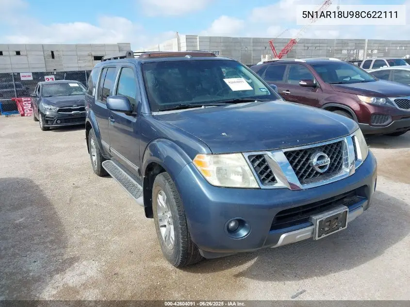 2008 Nissan Pathfinder Le VIN: 5N1AR18U98C622111 Lot: 42604091