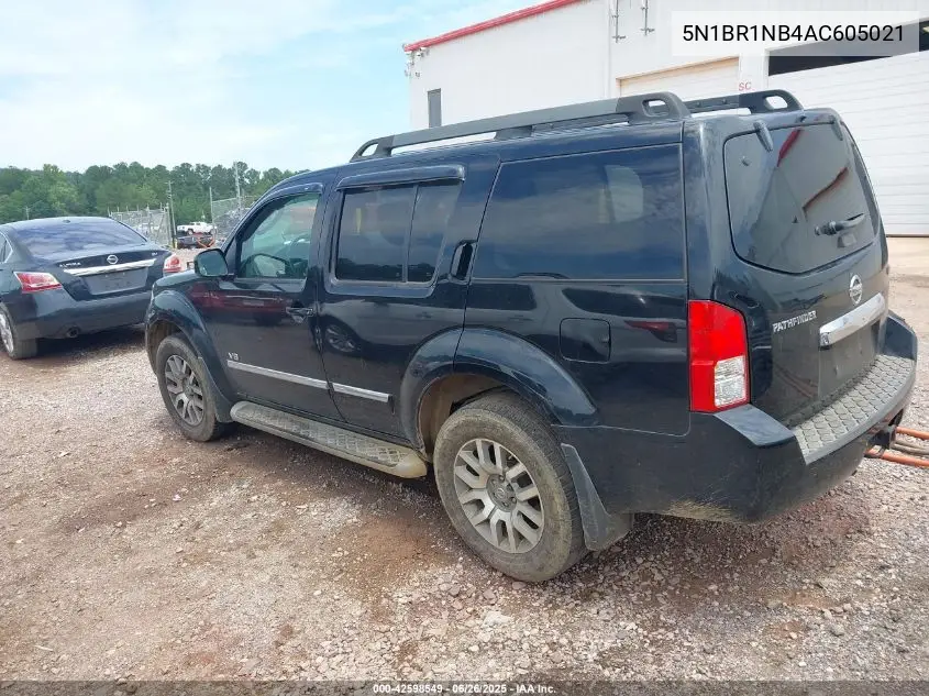 2010 Nissan Pathfinder Le V8 VIN: 5N1BR1NB4AC605021 Lot: 42598549