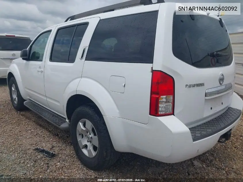 2010 Nissan Pathfinder S Fe+ VIN: 5N1AR1NN4AC602092 Lot: 42614312