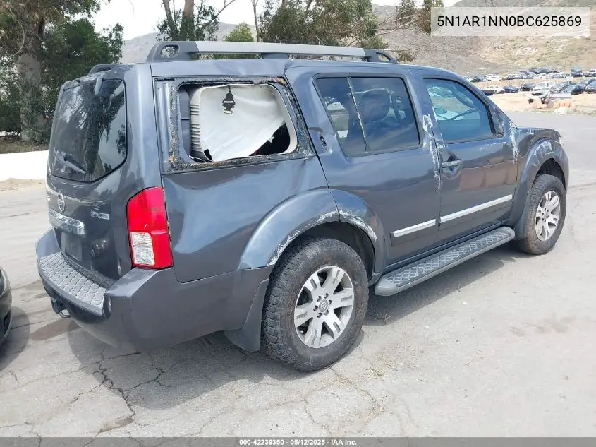 2011 Nissan Pathfinder Silver VIN: 5N1AR1NN0BC625869 Lot: 42239350