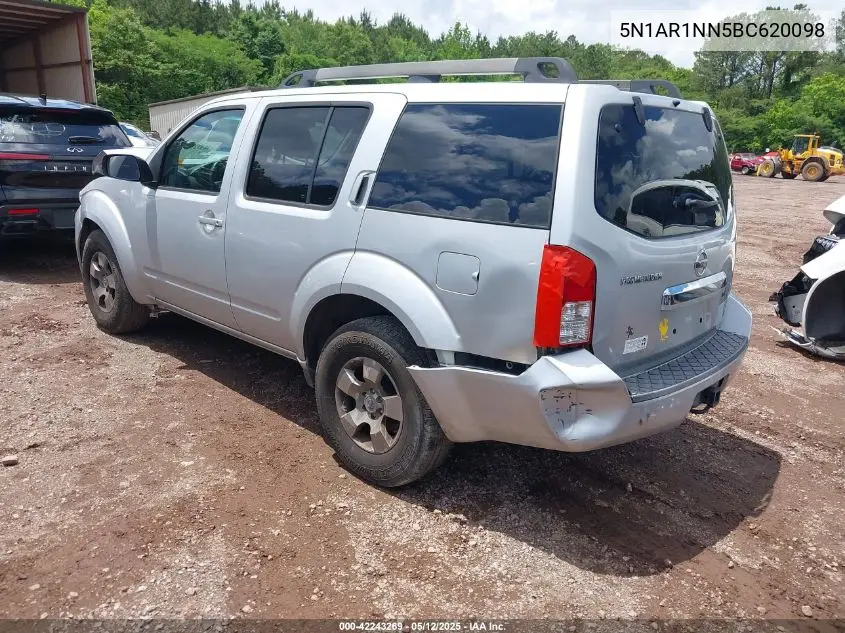 2011 Nissan Pathfinder S VIN: 5N1AR1NN5BC620098 Lot: 42243269