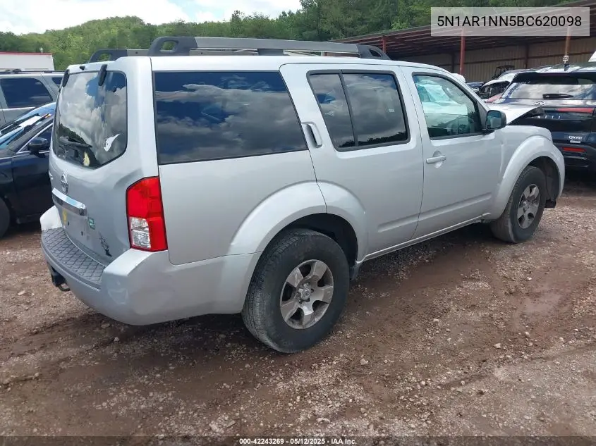 2011 Nissan Pathfinder S VIN: 5N1AR1NN5BC620098 Lot: 42243269