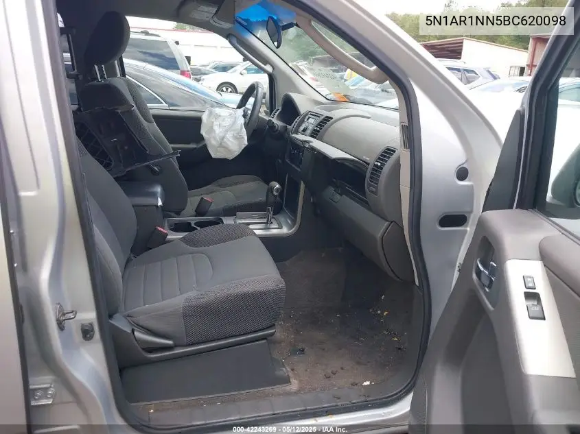 2011 Nissan Pathfinder S VIN: 5N1AR1NN5BC620098 Lot: 42243269