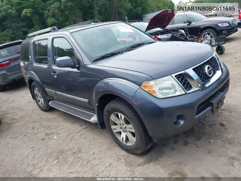 2011 Nissan Pathfinder Silver VIN: 5N1AR1NB0BC611685 Lot: 42624738