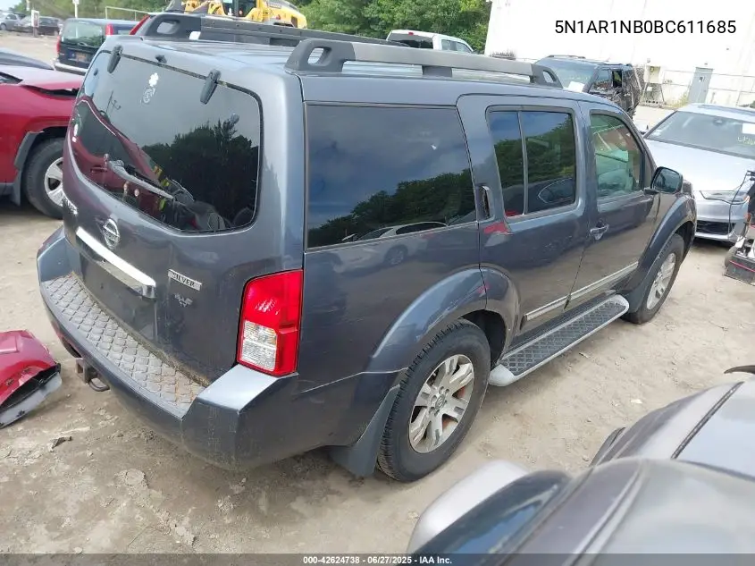 2011 Nissan Pathfinder Silver VIN: 5N1AR1NB0BC611685 Lot: 42624738