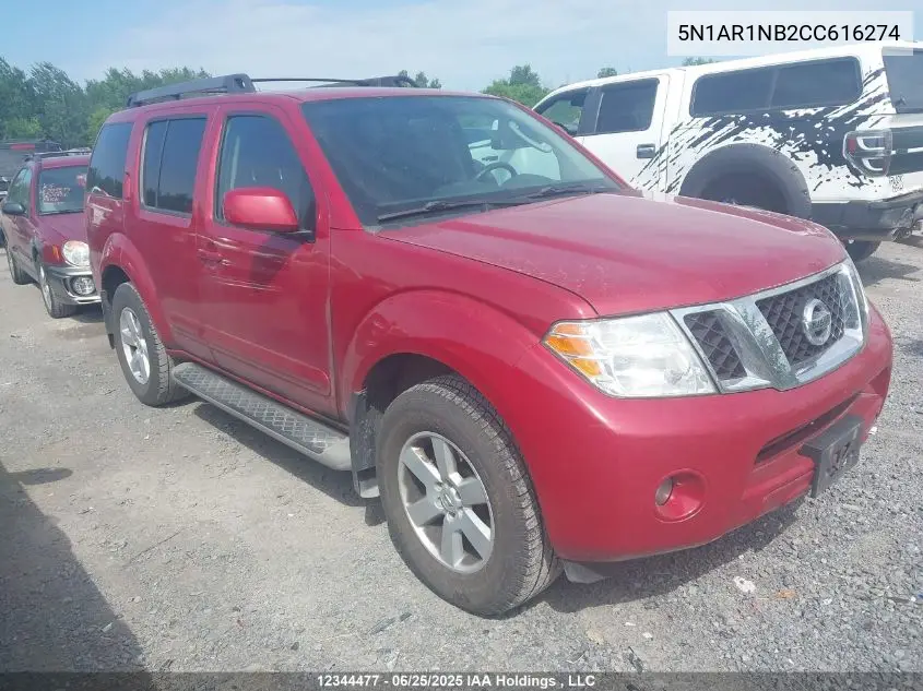 2012 Nissan Pathfinder VIN: 5N1AR1NB2CC616274 Lot: 12344477