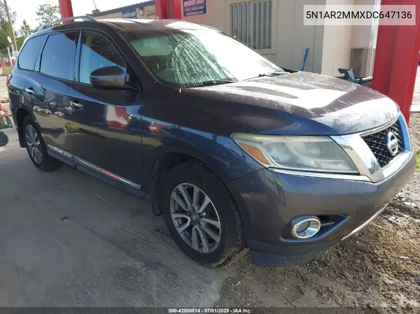 2013 Nissan Pathfinder Sl VIN: 5N1AR2MMXDC647136 Lot: 42508814