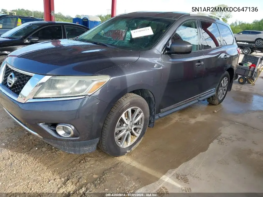 2013 Nissan Pathfinder Sl VIN: 5N1AR2MMXDC647136 Lot: 42508814