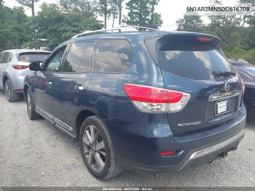2013 Nissan Pathfinder Platinum VIN: 5N1AR2MN5DC616708 Lot: 42603102
