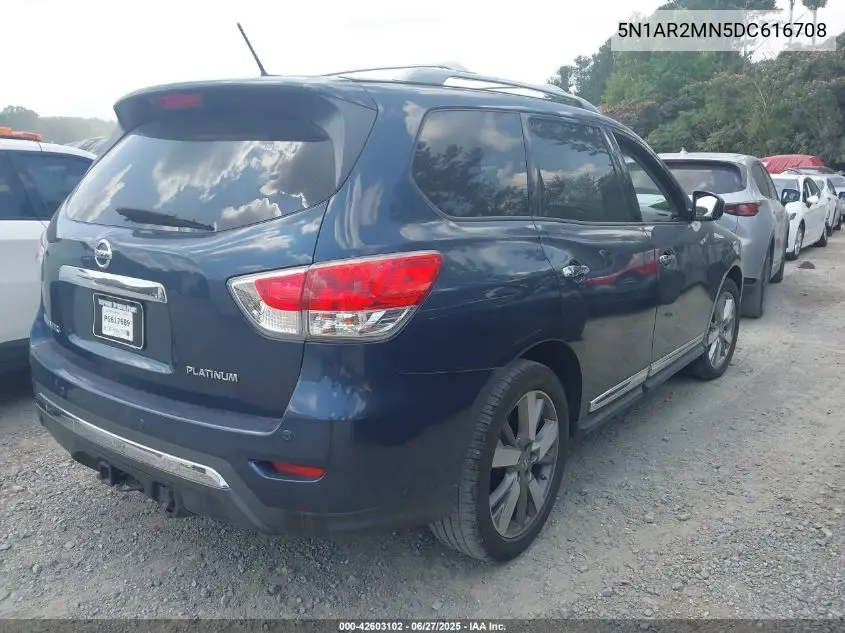 2013 Nissan Pathfinder Platinum VIN: 5N1AR2MN5DC616708 Lot: 42603102