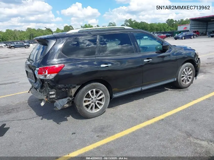 2014 Nissan Pathfinder Sv VIN: 5N1AR2MMXEC713962 Lot: 42250322