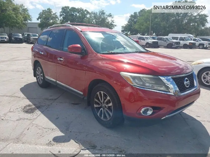 2014 Nissan Pathfinder Sl VIN: 5N1AR2MM0EC693026 Lot: 42261095