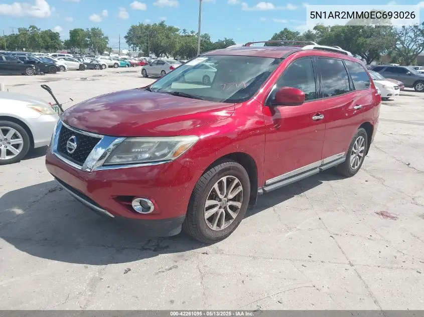 2014 Nissan Pathfinder Sl VIN: 5N1AR2MM0EC693026 Lot: 42261095