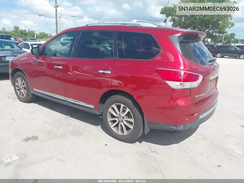 2014 Nissan Pathfinder Sl VIN: 5N1AR2MM0EC693026 Lot: 42261095