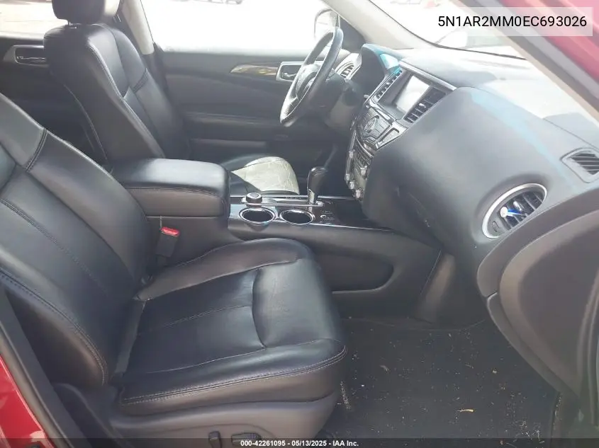 2014 Nissan Pathfinder Sl VIN: 5N1AR2MM0EC693026 Lot: 42261095