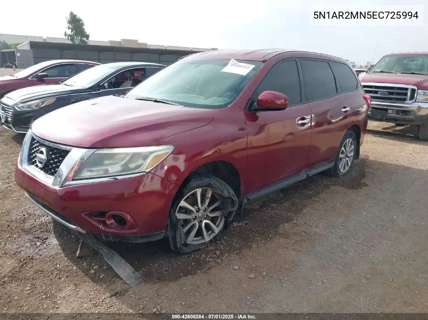 2014 Nissan Pathfinder S VIN: 5N1AR2MN5EC725994 Lot: 42608284