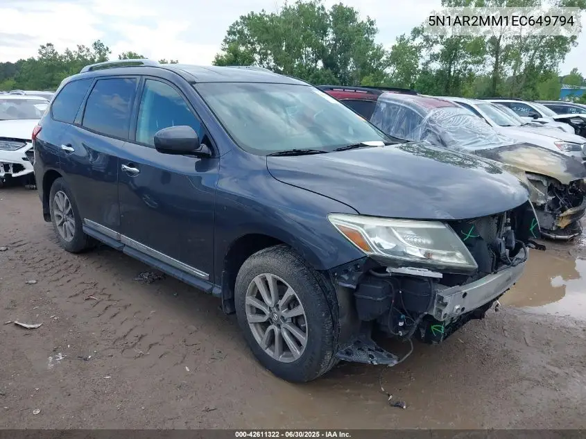2014 Nissan Pathfinder Sl VIN: 5N1AR2MM1EC649794 Lot: 42611322