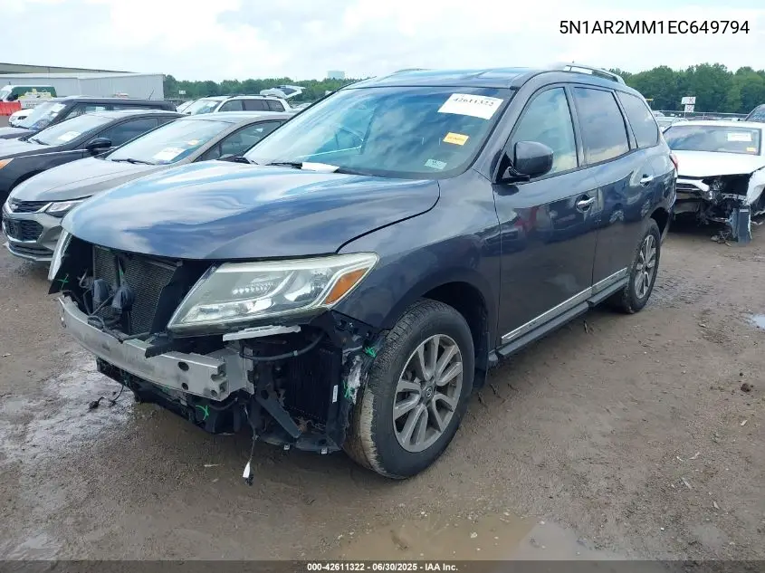 2014 Nissan Pathfinder Sl VIN: 5N1AR2MM1EC649794 Lot: 42611322
