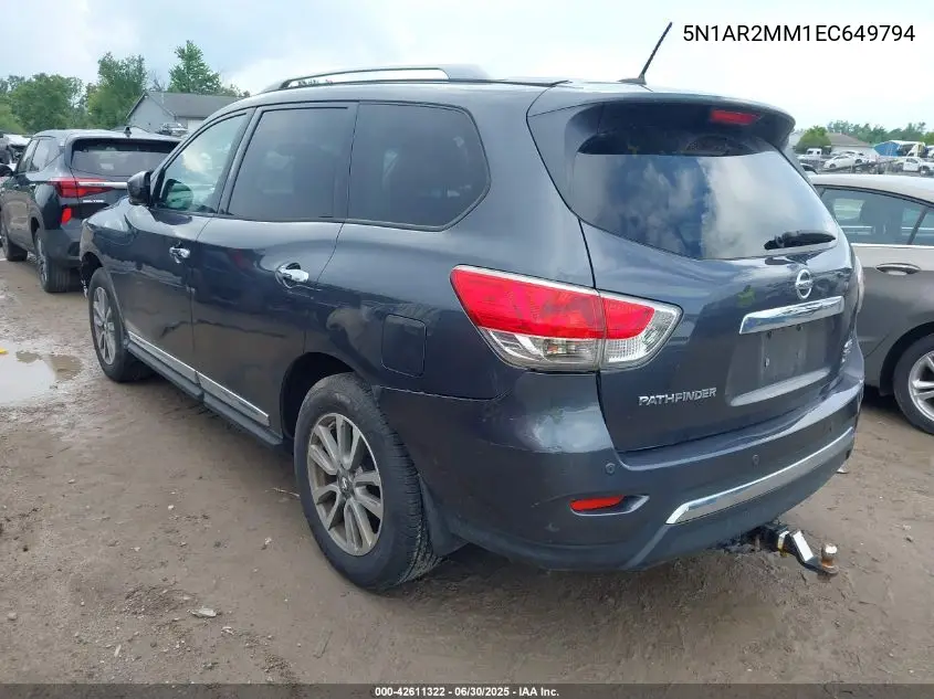 2014 Nissan Pathfinder Sl VIN: 5N1AR2MM1EC649794 Lot: 42611322
