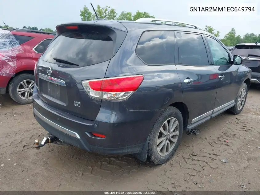 2014 Nissan Pathfinder Sl VIN: 5N1AR2MM1EC649794 Lot: 42611322