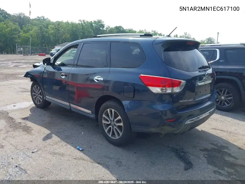 2014 Nissan Pathfinder S VIN: 5N1AR2MN1EC617100 Lot: 42615847