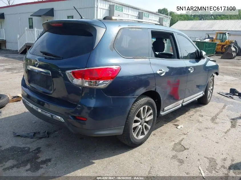 2014 Nissan Pathfinder S VIN: 5N1AR2MN1EC617100 Lot: 42615847