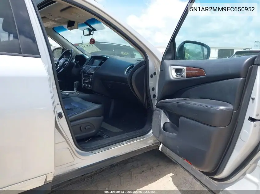 2014 Nissan Pathfinder Sl VIN: 5N1AR2MM9EC650952 Lot: 42620154