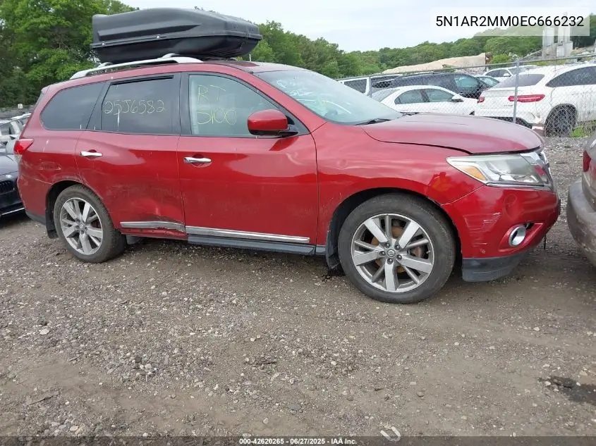 2014 Nissan Pathfinder Platinum VIN: 5N1AR2MM0EC666232 Lot: 42620265