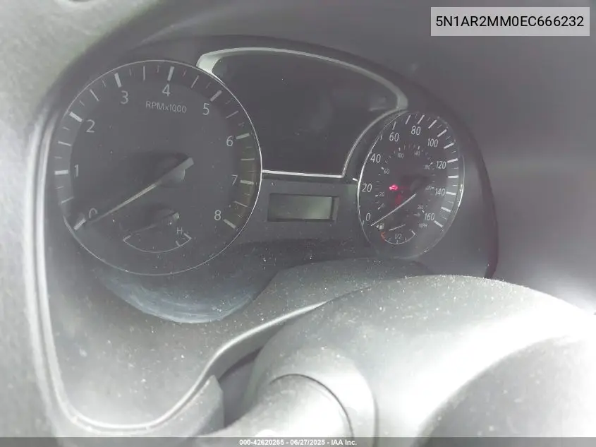 2014 Nissan Pathfinder Platinum VIN: 5N1AR2MM0EC666232 Lot: 42620265