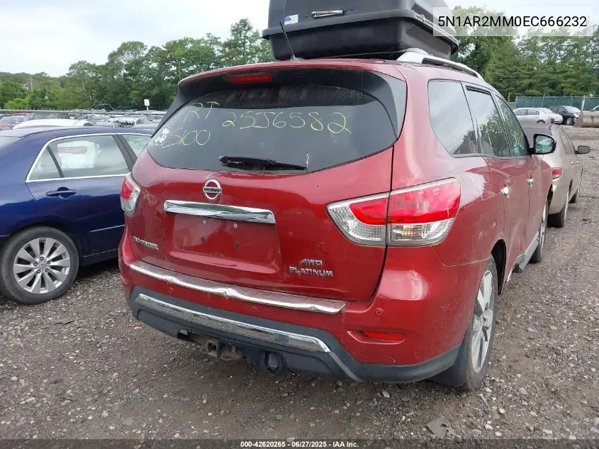 2014 Nissan Pathfinder Platinum VIN: 5N1AR2MM0EC666232 Lot: 42620265