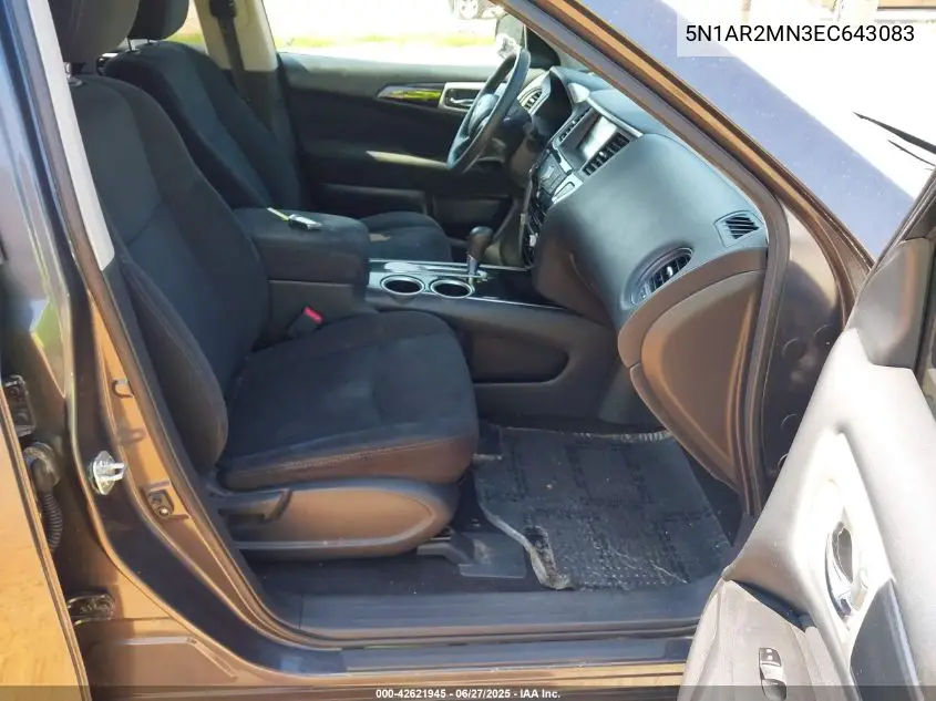 2014 Nissan Pathfinder S VIN: 5N1AR2MN3EC643083 Lot: 42621945