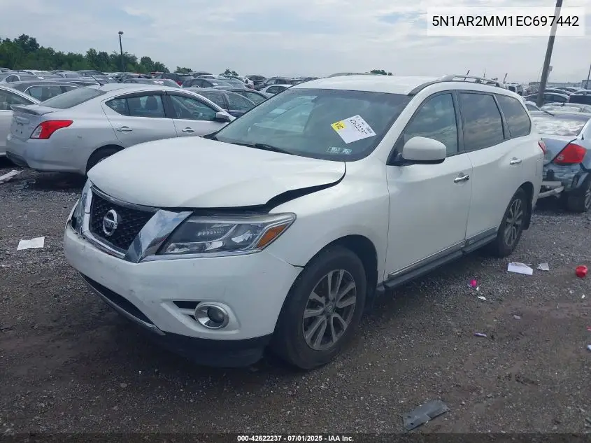 2014 Nissan Pathfinder Sl VIN: 5N1AR2MM1EC697442 Lot: 42622237