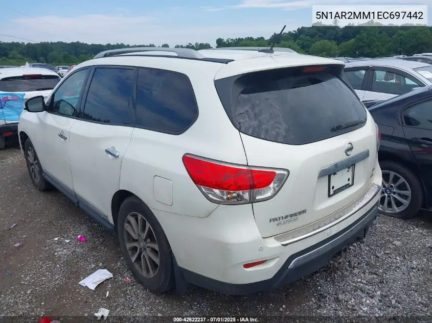 2014 Nissan Pathfinder Sl VIN: 5N1AR2MM1EC697442 Lot: 42622237