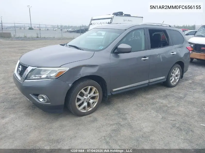 2015 Nissan Pathfinder S/Sv/Sl/Platinum VIN: 5N1AR2MM0FC656155 Lot: 12351664