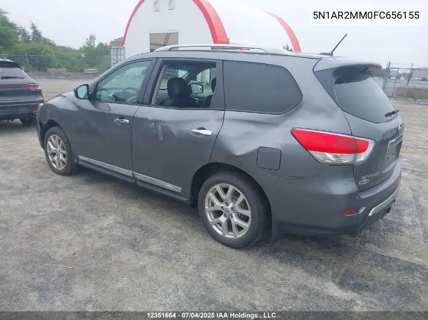 2015 Nissan Pathfinder S/Sv/Sl/Platinum VIN: 5N1AR2MM0FC656155 Lot: 12351664