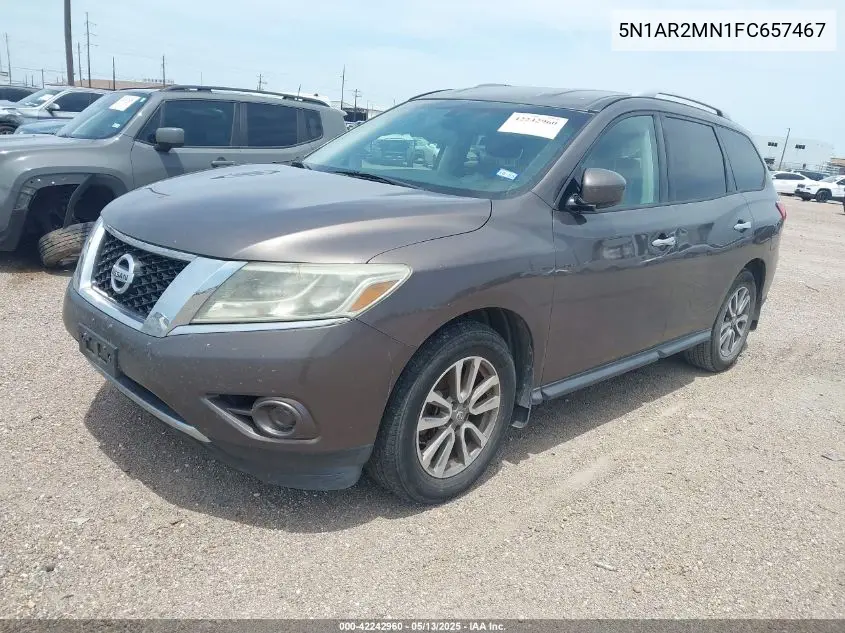 2015 Nissan Pathfinder S VIN: 5N1AR2MN1FC657467 Lot: 42242960