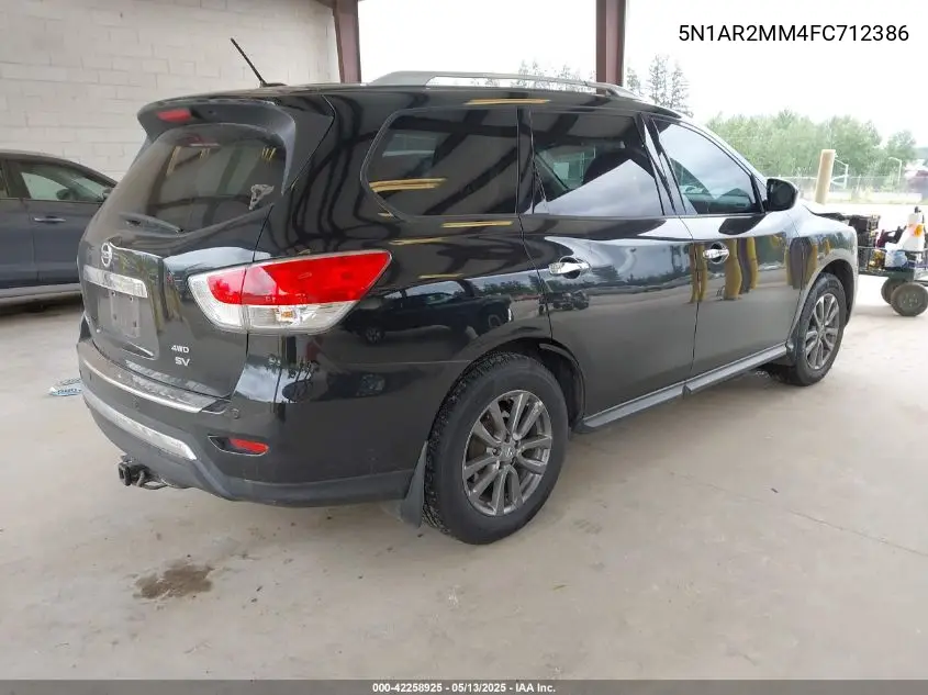 2015 Nissan Pathfinder Sv VIN: 5N1AR2MM4FC712386 Lot: 42258925