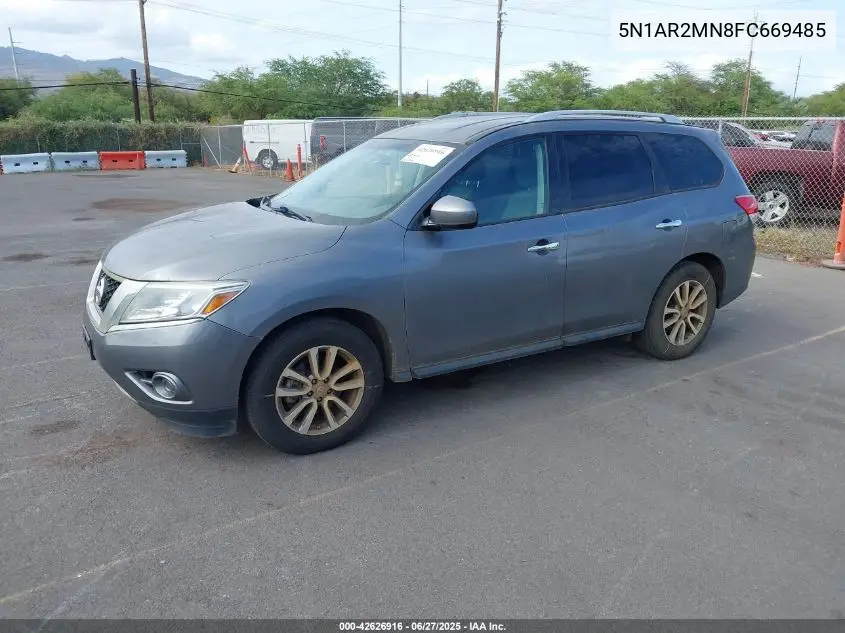 2015 Nissan Pathfinder S VIN: 5N1AR2MN8FC669485 Lot: 42626916