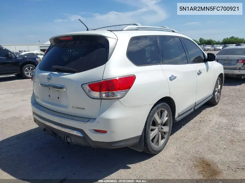 2015 Nissan Pathfinder Platinum VIN: 5N1AR2MN5FC700921 Lot: 42628632