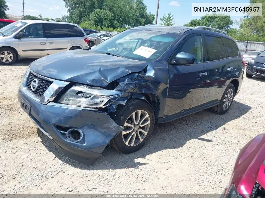 2015 Nissan Pathfinder S VIN: 5N1AR2MM3FC645957 Lot: 42635344
