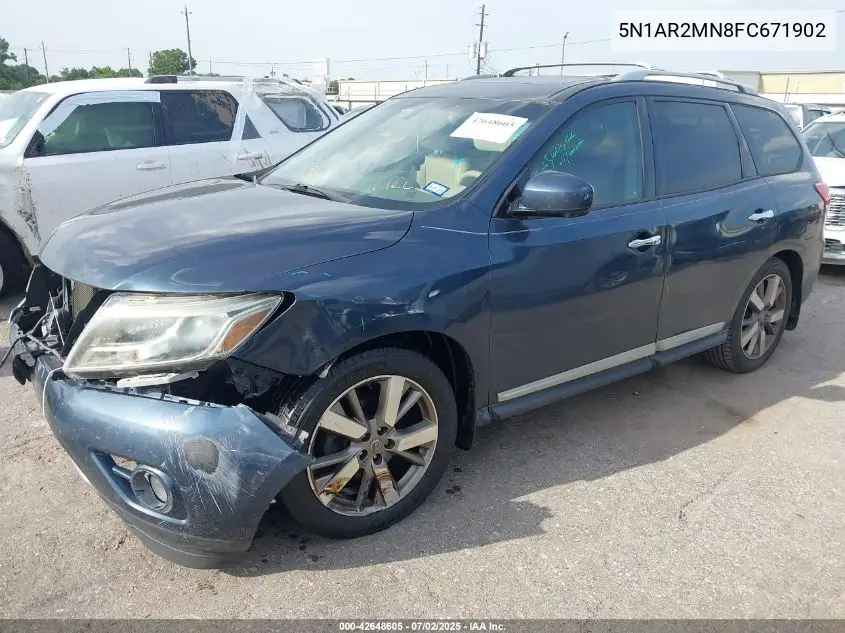 2015 Nissan Pathfinder Platinum VIN: 5N1AR2MN8FC671902 Lot: 42648605