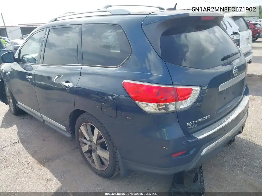 2015 Nissan Pathfinder Platinum VIN: 5N1AR2MN8FC671902 Lot: 42648605